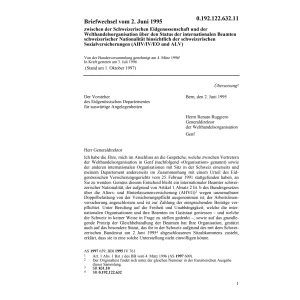 Briefwechsel Schweiz - WHO Beamte