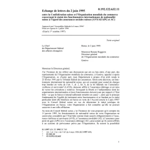 Echange de lettres CH-OMC fonctionnaires