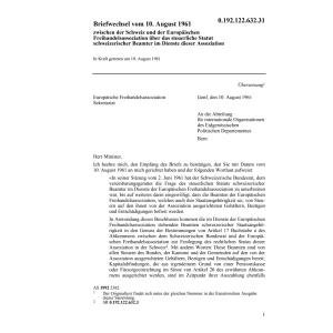 Briefwechsel EFTA über steuerl.Statut