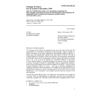 Echange de lettres CH-AELE foncionnaires
