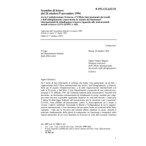 Scambio di lettere CH-Ufficio tessili