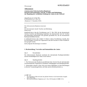 Abk. CH und dem Int.Amt für Textilien