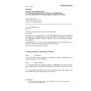 Ac. CH  et le Bureau int. des textiles