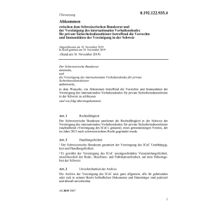 Abk. 18.11.2019 Schweiz. Br. Verhaltensk