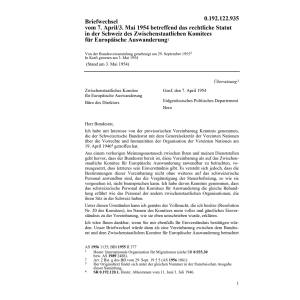 Briefwechsel betr.Europ.Auswanderung