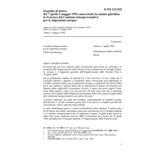 Scambio di lettere migrazioni europee