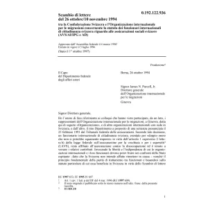 Scambio di lettere CH - Org. migrazioni
