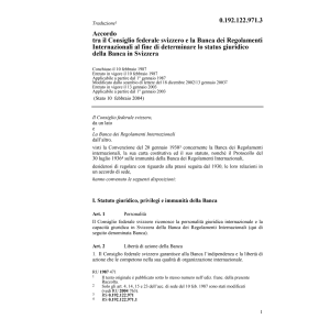 Acc. CH-Banca dei Regolamenti internaz.