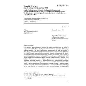 Scambio di lettere CH-Banca regolamenti