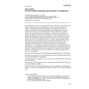 Konv.fried.Regelung int. Streitigkeiten