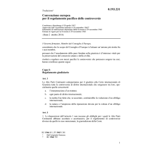 Conv.europ.regolam.pacifico controversie