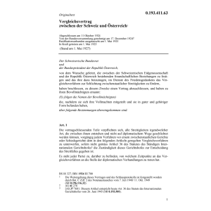 Vergleichsvertrag zwischen CH-Östereich