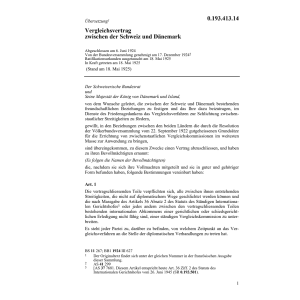 Vergleichsvertrag CH-Dänemark