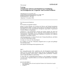 Vertrag zwischen Schweiz-Finnland