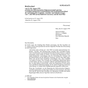 Briefwechsel CH-Grossbrit.-Nordirland