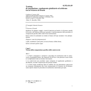 Tr. conciliazione ed arbitrario Israele