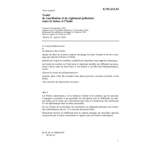 Tr. conciliation et règlement CH-I
