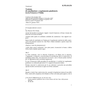 Tr. concilizione e regolamento CH-I