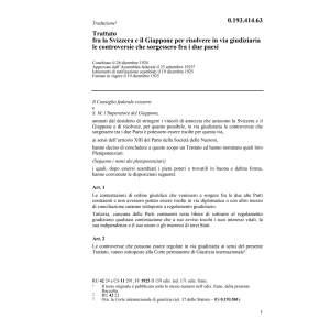 Tr. risolvere controversie CH-Giappone
