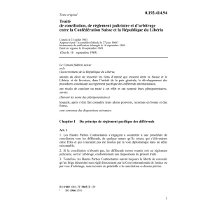 Tr. conciliation, arbitrage Libéria