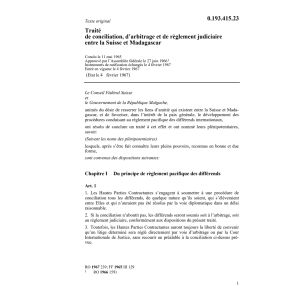 Tr. conciliation, arbitrage Madagascar