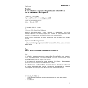 Tr. conciliazione, arbitrato Madagascar