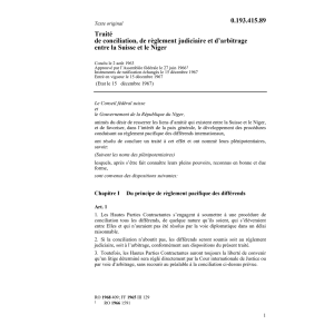 Tr. conciliation, arbitrage Niger