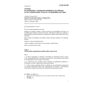 Tr. conciliazione, arbitrato Niger