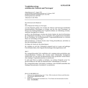 Vergleichsvertrag Norwegen