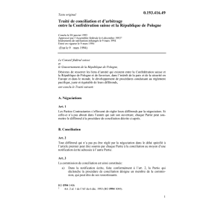 Tr. conciliation et arbitrage Pologne