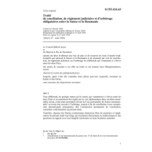 Tr. conciliation, arbitrage Roumanie