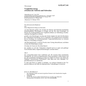 Vergleichsvertrag CH-Schweden