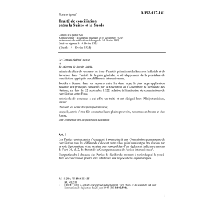 Tr. de conciliation CH-Suède