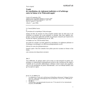 Tr. de conciliation Tchécoslovaquie