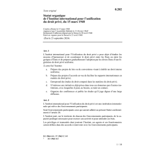 Stat. organique unification droit privé