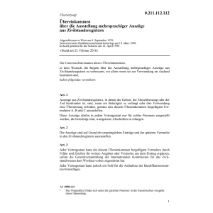 Übereink. Auszüge Zivilstandsregister