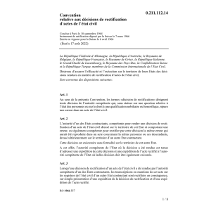 Conv. rectification d'actes état civil