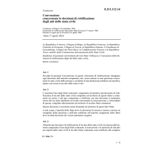 Conv. rettificazione atti stato civile