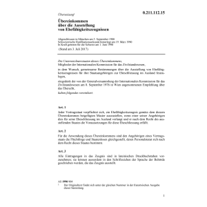 Übereink. Ehefähigkeitszeugnisse