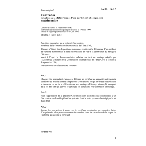 Conv certificat de capacité matrimoniale