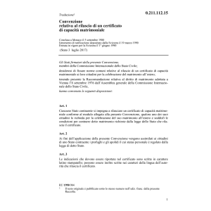 Conv. certificato capacità matrimoniale