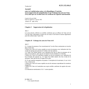 Ac. A échange des actes de l'état civil