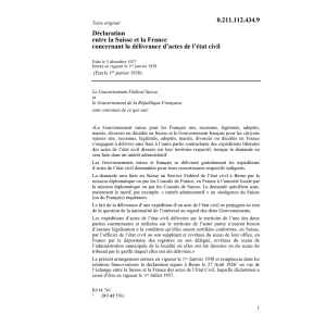 Décl. F délivrance d'actes état civil
