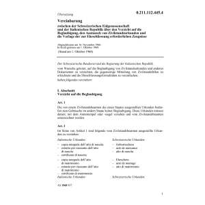 Vereinb. Italien Zivilstandsurkunden