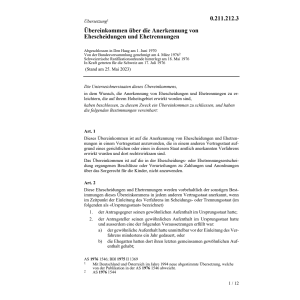 Übereink. Ehescheidungen, Ehetrennungen