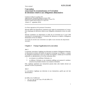 Conv. décisions obligations alimentaires