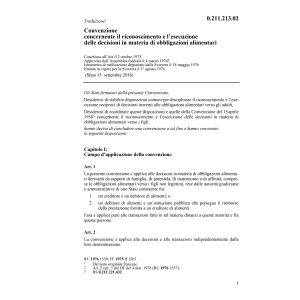 Conv. decisioni obbligazioni alimentari