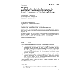 Abk. CH-USA Unterhaltspflichten
