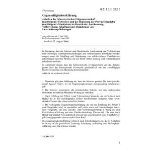Gegenseit.erklär.Prov.Manitoba Unterhalt