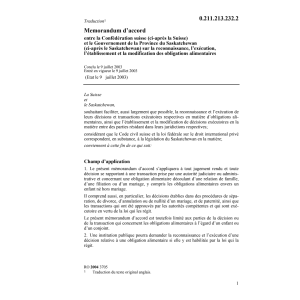 Memo.d'ac.Saskatchewan oblig.alimentaire